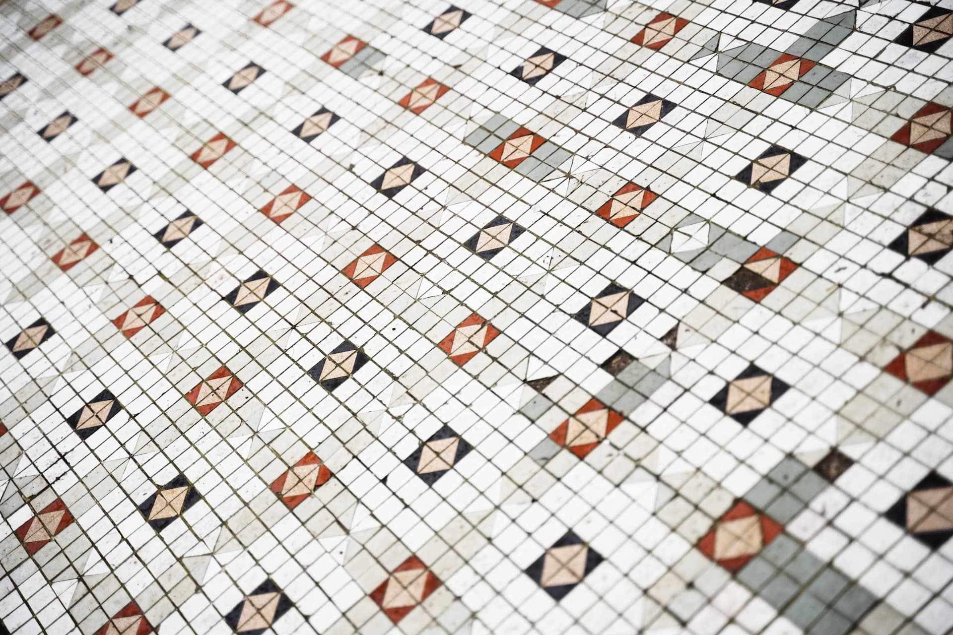Suelo de mosaico en una vivienda.